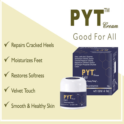 PYT Cream for Cracked Heels and Hands 30g (Pack of 3)